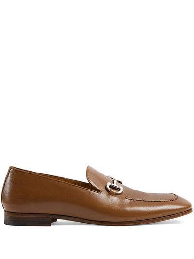 Shop Gucci Horsebit-embellished Loafers In Brown