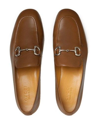 Shop Gucci Horsebit-embellished Loafers In Brown