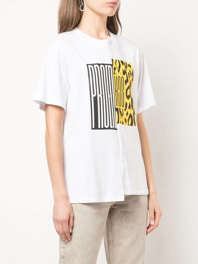 Shop Proenza Schouler Split Logo Asymmetrical T-shirt In White