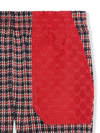 Shop Gucci Houndstooth Loose Trousers In Red