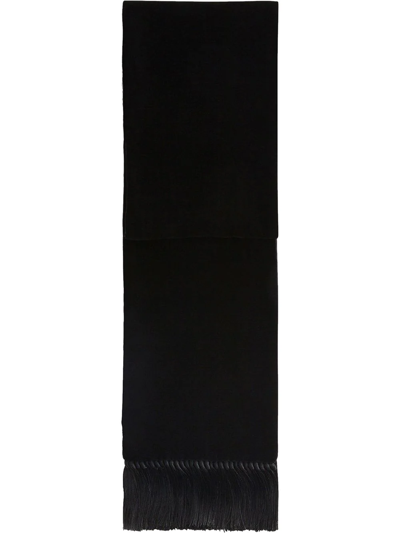 Shop Dolce & Gabbana Velvet Tasselled Scarf In Black