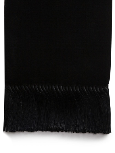 Shop Dolce & Gabbana Velvet Tasselled Scarf In Black