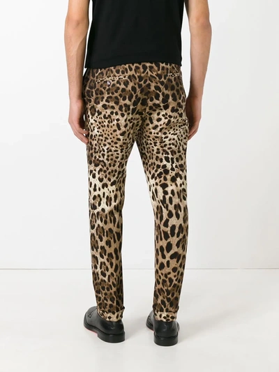Dolce & Gabbana Dolce And Gabbana Brown Leopard Print Trousers In Brown