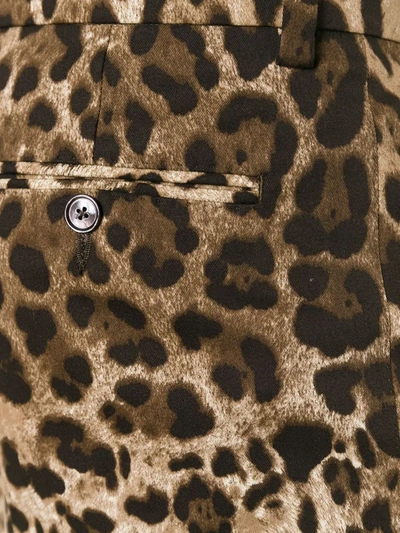 Dolce & Gabbana Dolce And Gabbana Brown Leopard Print Trousers In Brown