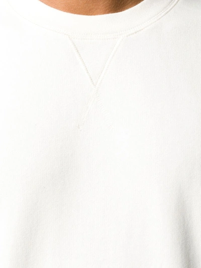 Shop Sunspel Long-sleeve Crewneck Sweatshirt In White