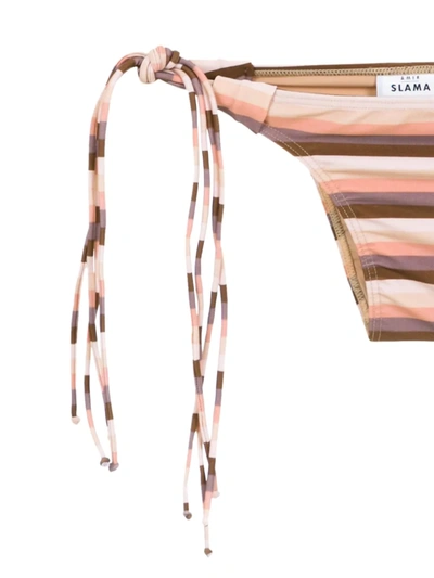 Shop Amir Slama Striped Bikini Set In Neutrals