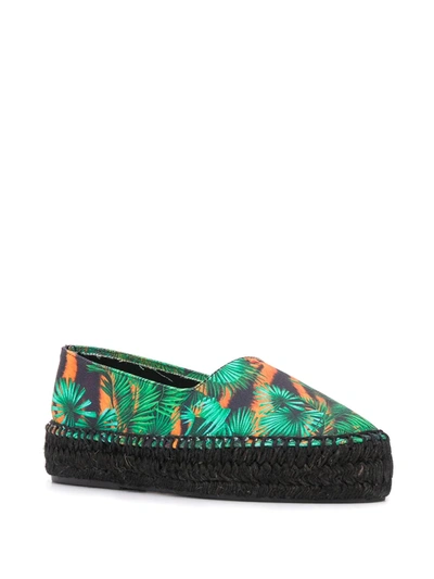 Shop Versace Jeans Couture Jungle Print Espadrilles In Green