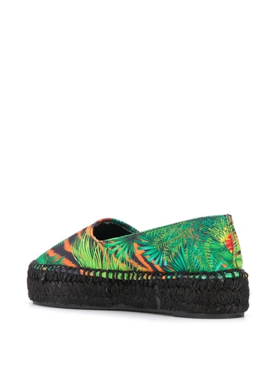 Shop Versace Jeans Couture Jungle Print Espadrilles In Green