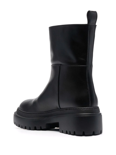 L'autre Chose Leather Ankle Boots In Schwarz