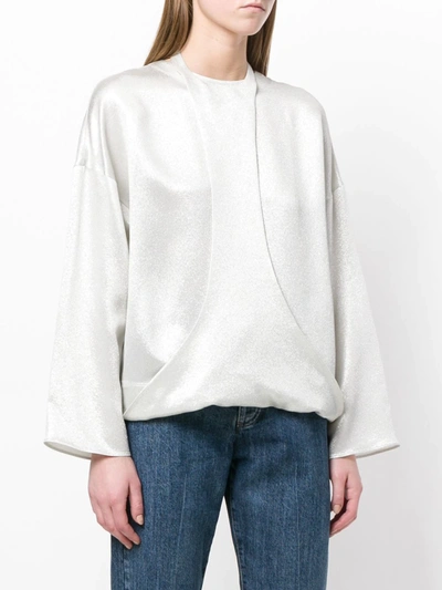 Shop Valentino Hammered Lamé Top In Metallic