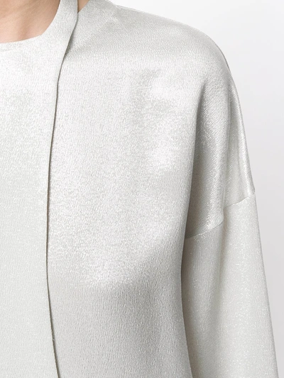 Shop Valentino Hammered Lamé Top In Metallic