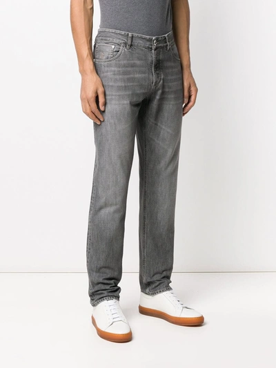 Shop Brunello Cucinelli Straight Leg Jeans In Grey