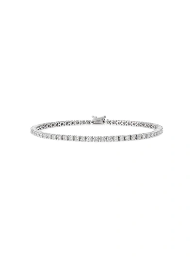 Shop 777 18kt White Gold Diamond Tennis Bracelet In 114 - White: