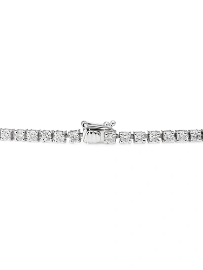 Shop 777 18kt White Gold Diamond Tennis Bracelet In 114 - White: