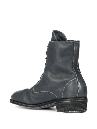 Shop Guidi Lace-up Ankle Boots In Blue