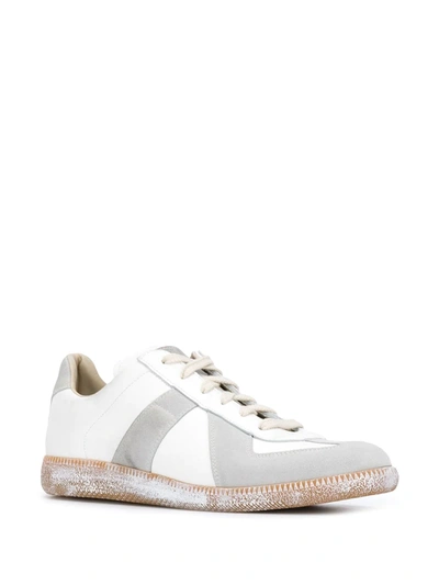 Shop Maison Margiela Replica Low-top Leather Sneakers In White