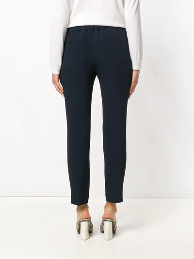 Brunello Cucinelli Tapered Cropped Trousers In Blue