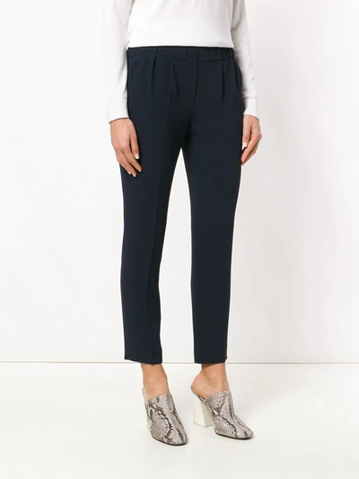Brunello Cucinelli Tapered Cropped Trousers In Blue