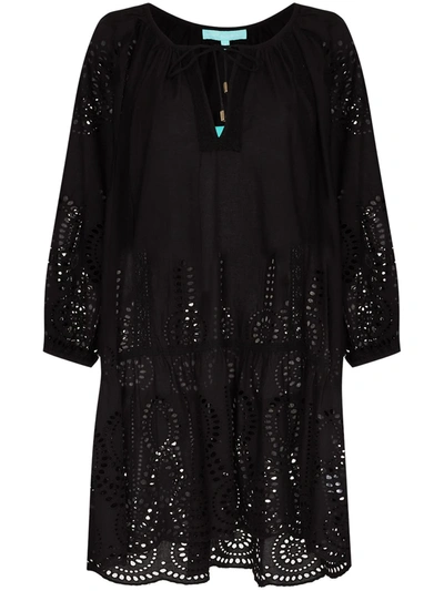 Shop Melissa Odabash Ashley Broderie Anglaise Kaftan Dress In Black