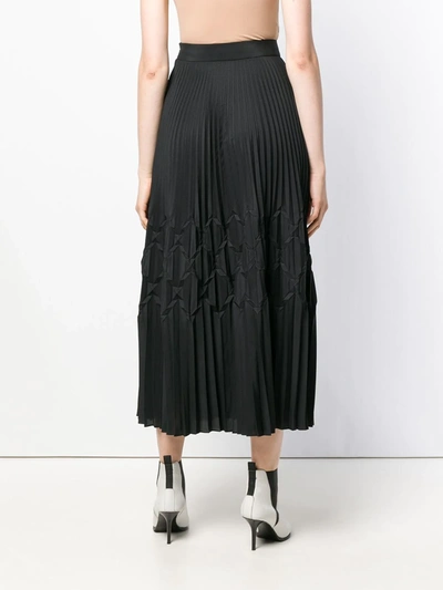 Shop Givenchy Long Pleated Skirt In Black