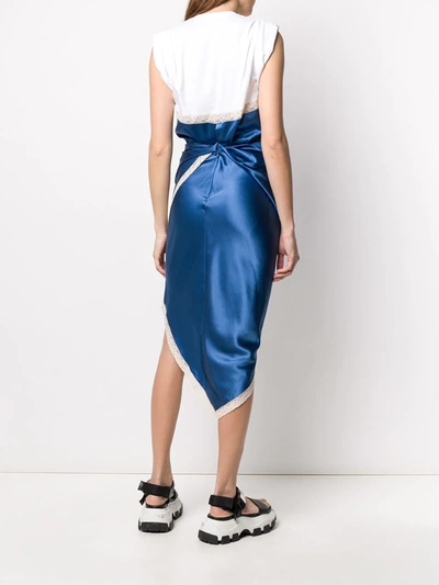 Shop Alexander Wang Wrap Front T-shirt Dress In Blue