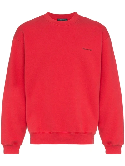 Shop Balenciaga Copyright Logo Print Sweatshirt In Red