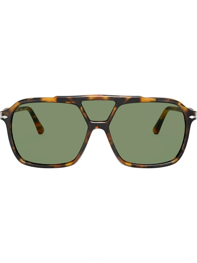 Shop Persol Square Oversized Sunglasses In Green