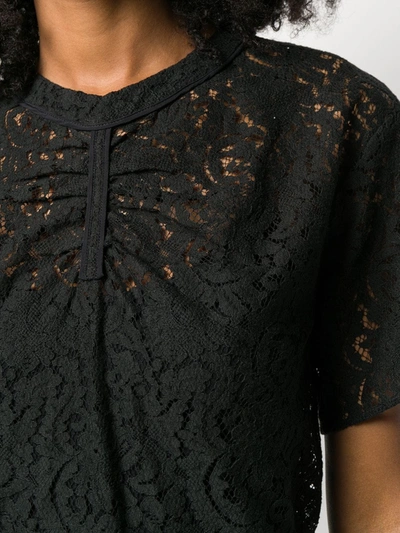 Shop N°21 Lace Embroidered Blouse In Black