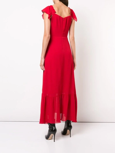 Shop Reformation Butterfly Frill Trim Dress In Red
