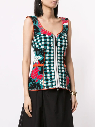 Shop Marni Jacquard-knit Tank Top In Multicolour