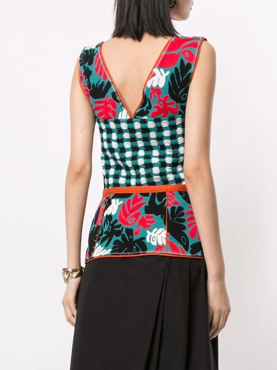 Shop Marni Jacquard-knit Tank Top In Multicolour