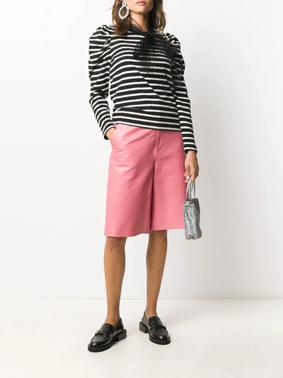 Shop Red Valentino Pussy-bow Detail Striped Top In White