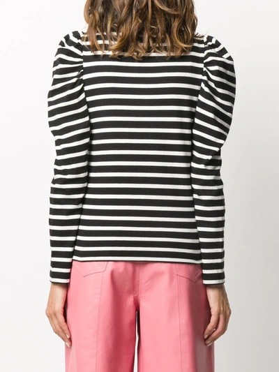 Shop Red Valentino Pussy-bow Detail Striped Top In White