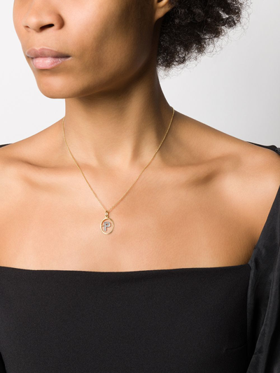 Shop Annoushka 14kt And 18kt Yellow Gold P Diamond Initial Pendant Necklace In 18ct Yellow Gold