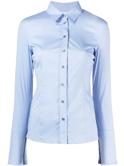 Shop Patrizia Pepe Long-sleeved Shirt In Blue