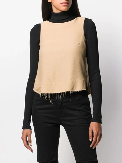 Song For The Mute Distressed Style Vest In Neutrals