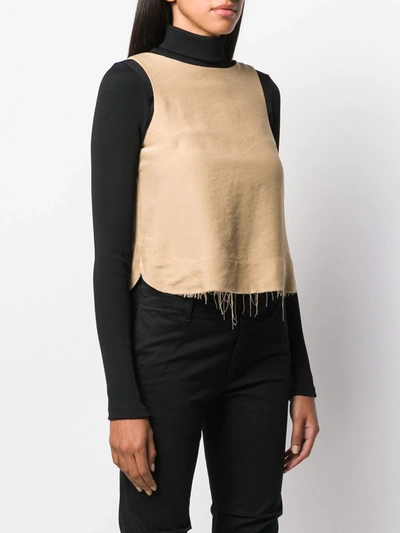 Song For The Mute Distressed Style Vest In Neutrals