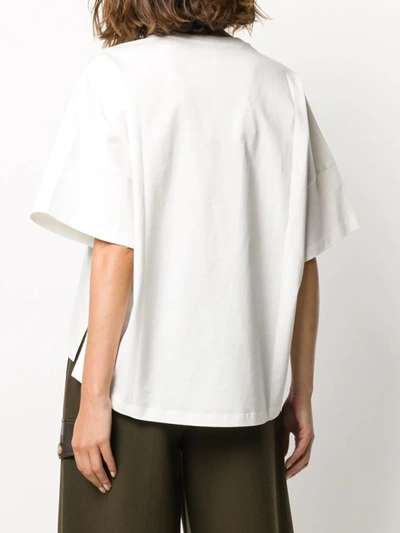 Shop Loewe Anagram Embroidered T-shirt In White