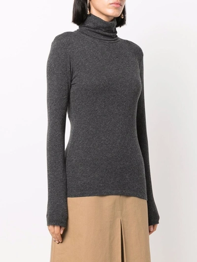 Majestic Cashmere Blend High-neck Sweater In 灰色