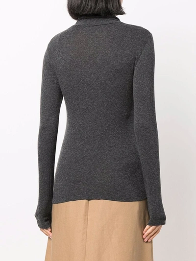 Majestic Cashmere Blend High-neck Sweater In 灰色