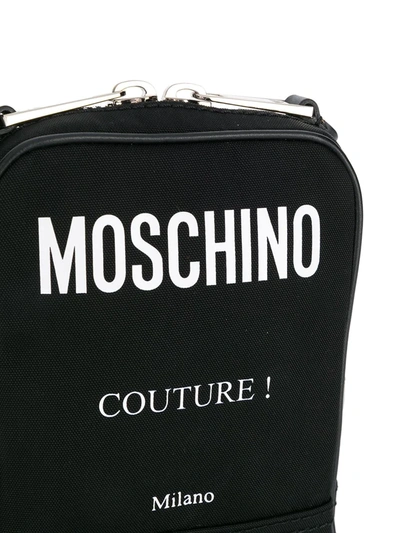 Shop Moschino Logo Print Cross Body Bag In Black