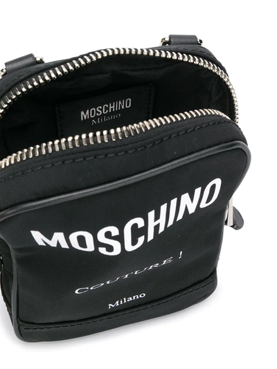 Shop Moschino Logo Print Cross Body Bag In Black
