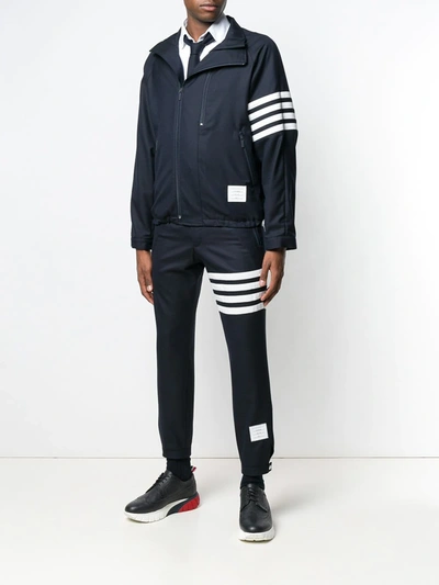 Shop Thom Browne Striped Track Pants In Blue