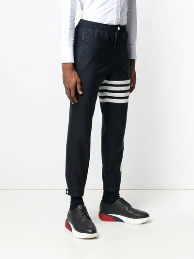 Shop Thom Browne Striped Track Pants In Blue