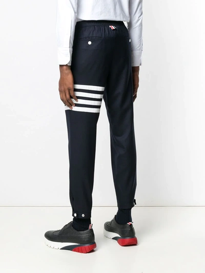 Shop Thom Browne Striped Track Pants In Blue