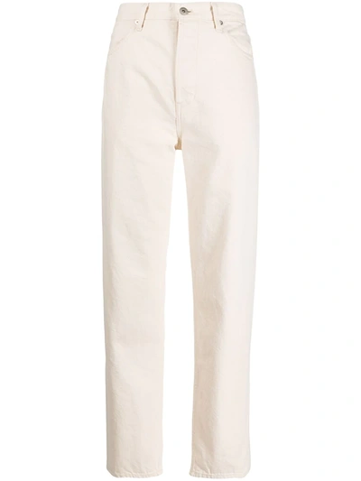 Shop Jil Sander High-rise Straight-leg Jeans In Neutrals