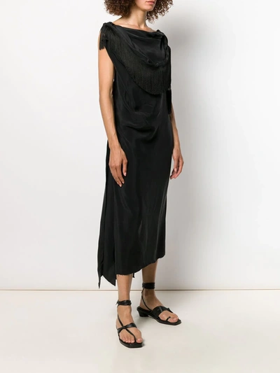 Aganovich Draped Neckline Dress In Black