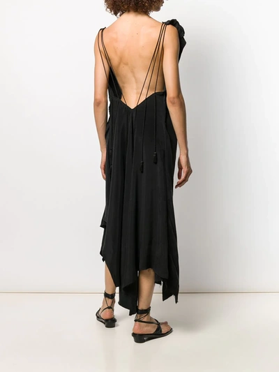 Aganovich Draped Neckline Dress In Black
