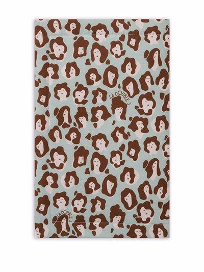 La Doublej Set Of 2 Lady Leopard-print Table Mats In Grau