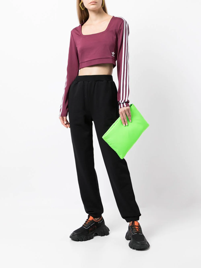 Adidas Originals Cropped Square-neck Sweatshirt In Red